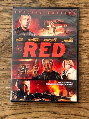 Red 2010 Movie DVD Special Edition Action Bruce Willis Morgan Freeman Pre-Owned